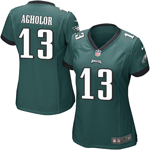 Nike Eagles #13 Nelson Agholor Midnight Green Team Color Women's Stitched NFL New Elite Jersey - Click Image to Close